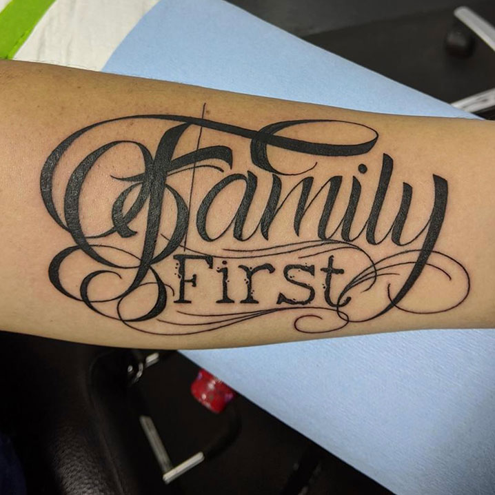 Family First Script tattoo font inspiration